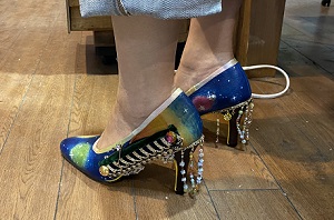 生徒作品2020 手染 手作りアクセサリー装飾パンプス