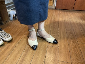 生徒作品2020 キルティング バイカラーパンプス 内反小指用
