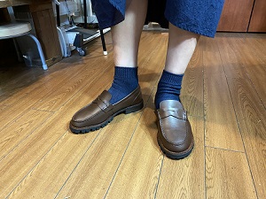 生徒作品2021 手縫いモカ ペニーローファー