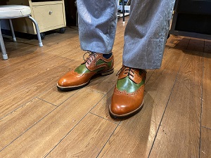 生徒作品2021 バイカラー 飾り穴使い 外羽根ウイングチップ