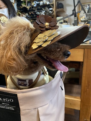 生徒作品2024 犬帽子 花モチーフ ネーム